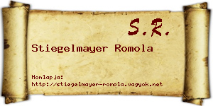 Stiegelmayer Romola névjegykártya